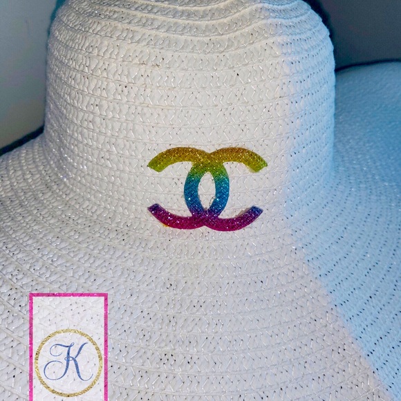 Unicorn Summer White Oversized Beach Hat, XXL Hat, Adjustable, Wide Brim, CC
